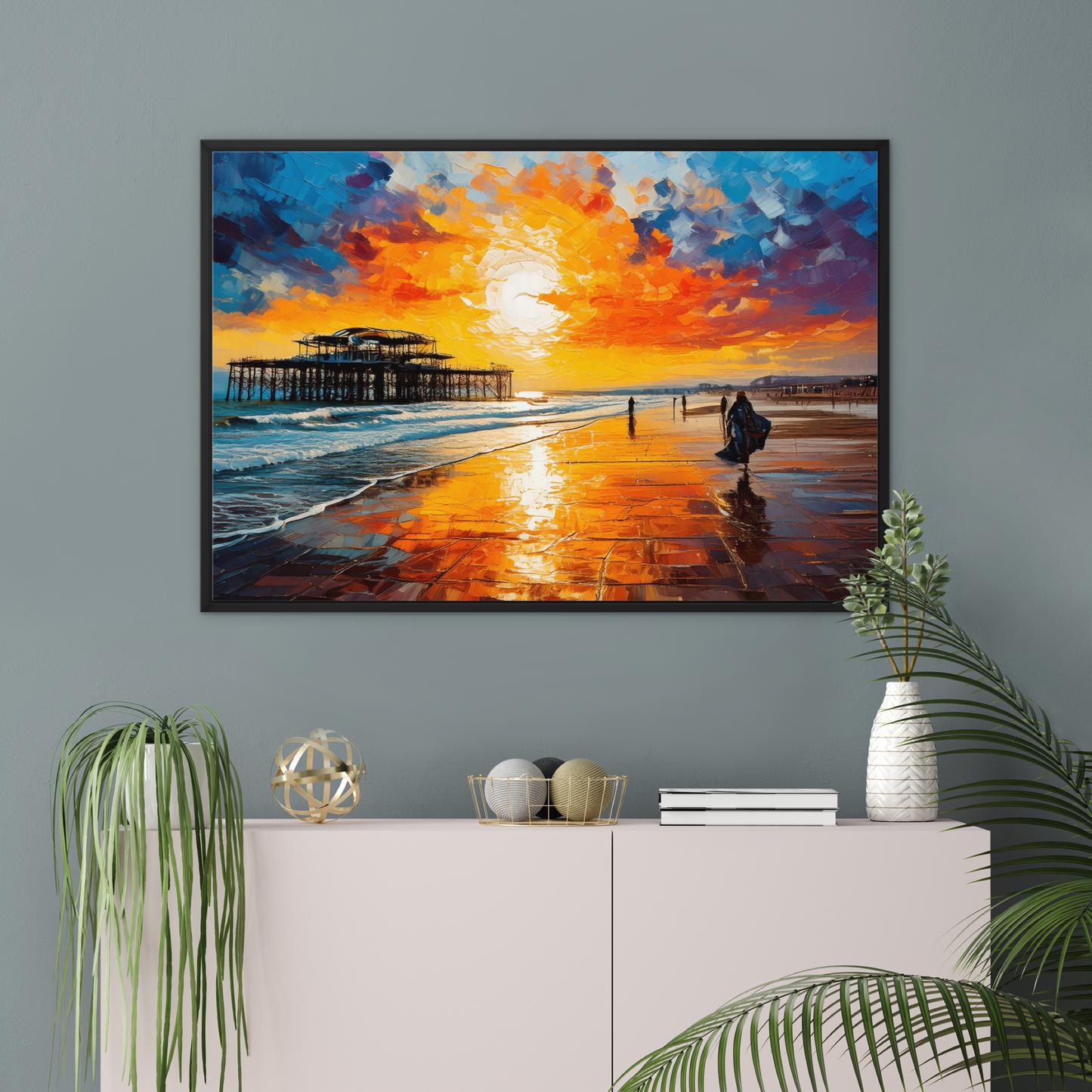 Brighton West Pier - Framed Canvas